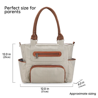 Diaper Bag 7-Piece Set - Large Capacity Nappy Tote Best for Baby Shower Gift Accesories