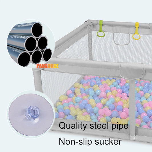Baby Playpen with Foam Ball Pool with basketball hoop accessories
