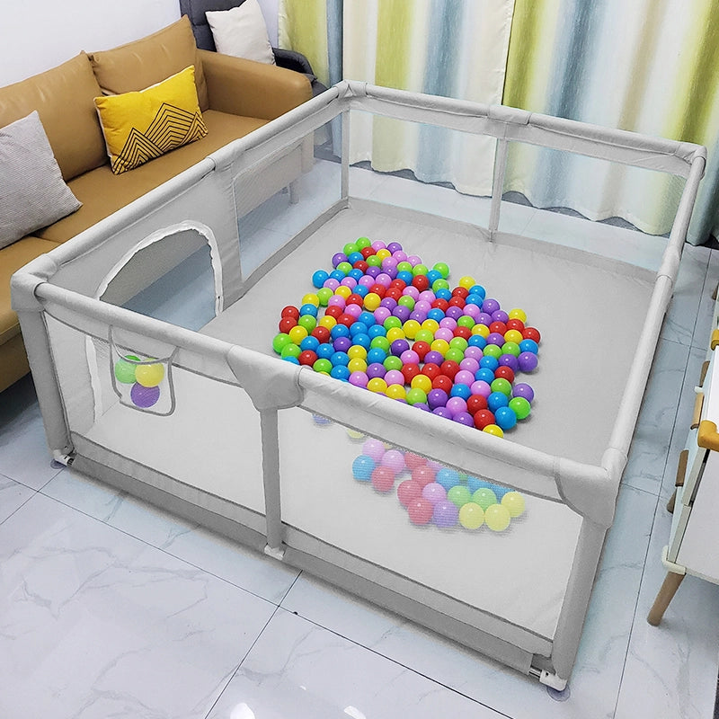 Baby Playpen with Foam Ball Pool with basketball hoop accessories