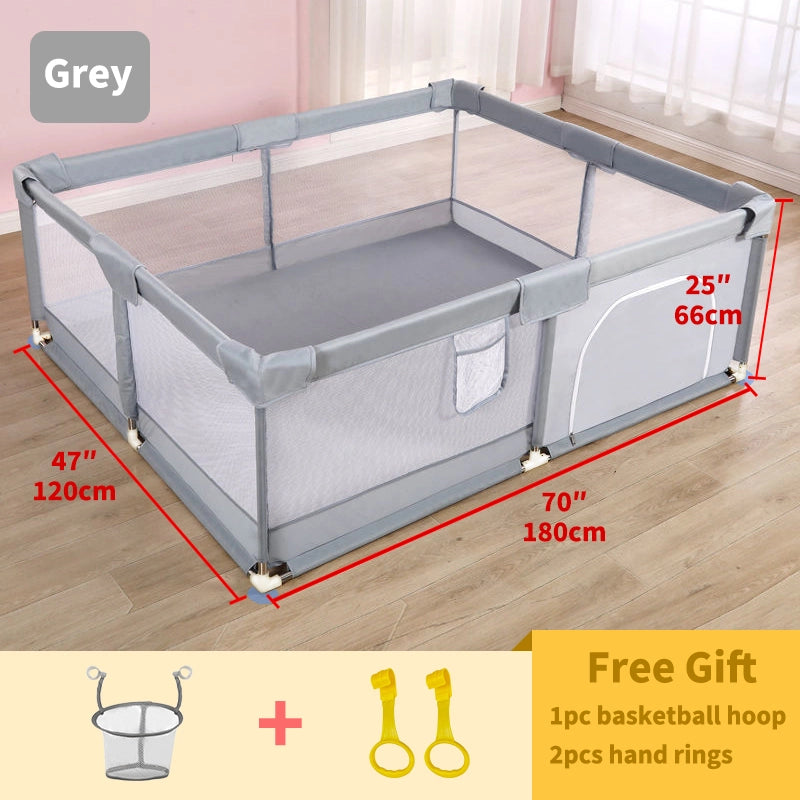Baby Playpen with Foam Ball Pool with basketball hoop accessories