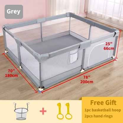 Baby Playpen with Foam Ball Pool with basketball hoop accessories