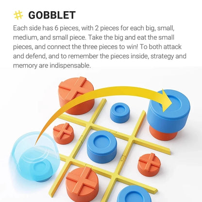 Electronic Super TIC-TAC-TOE and Memory Flash and Gobblet 3-in-1 Games Portable Toy for Kids and Family