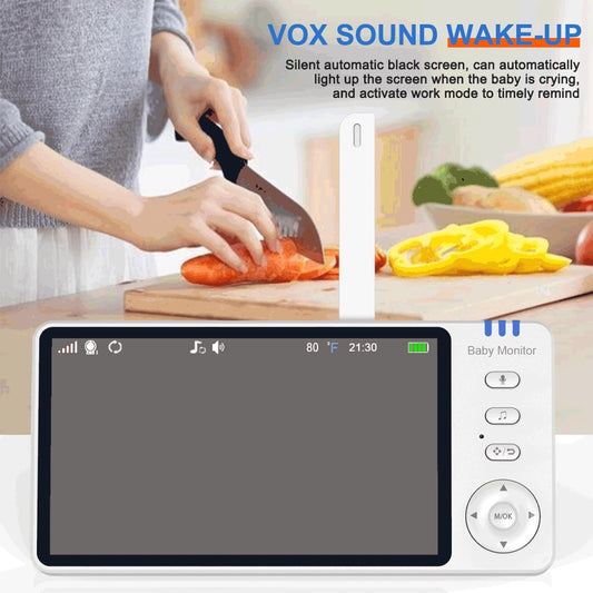 5 Inch Baby Video Monitor with Two-way Audio & Temperature Display & Baby Cry detect accessories
