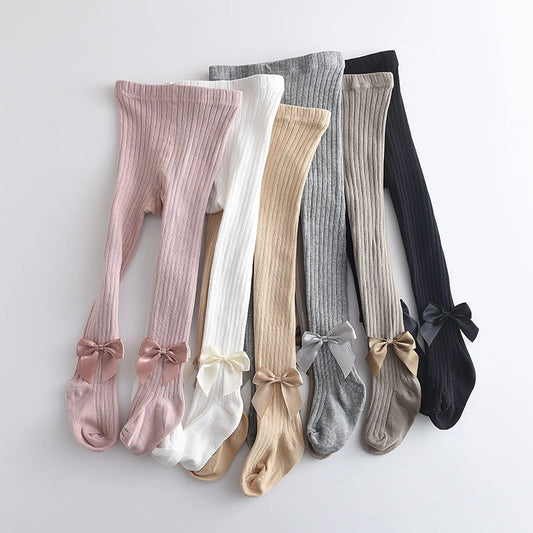 Girls Princess Bow knot Cotton Tights Pantyhose