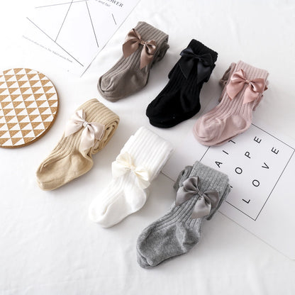 Girls Princess Bow knot Cotton Tights Pantyhose