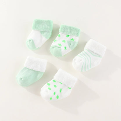 5-Pack 100% Cotton Baby Socks Set