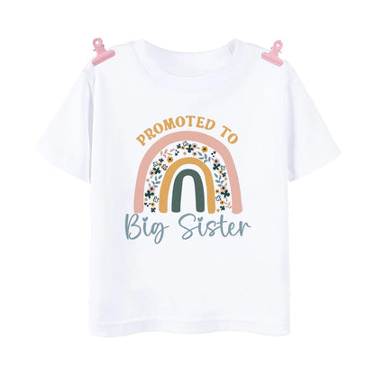Promoted to Big Sister Rainbow T-shirt for Baby Girls Top Gift