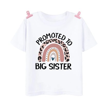 Promoted to Big Sister Rainbow T-shirt for Baby Girls Top Gift