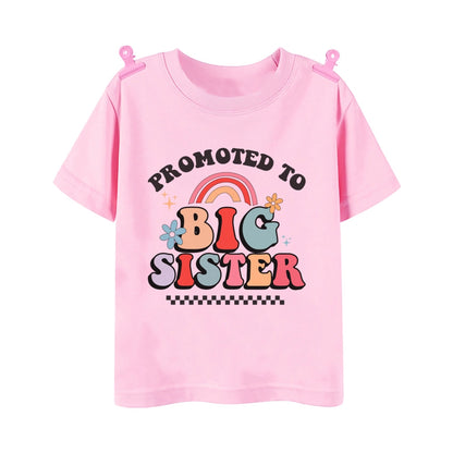 Promoted to Big Sister Rainbow T-shirt for Baby Girls Top Gift