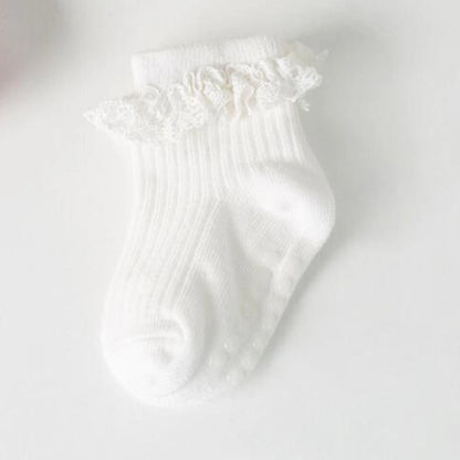 Non-Slip Cotton New Born Baby Socks - 4 Pairs Set