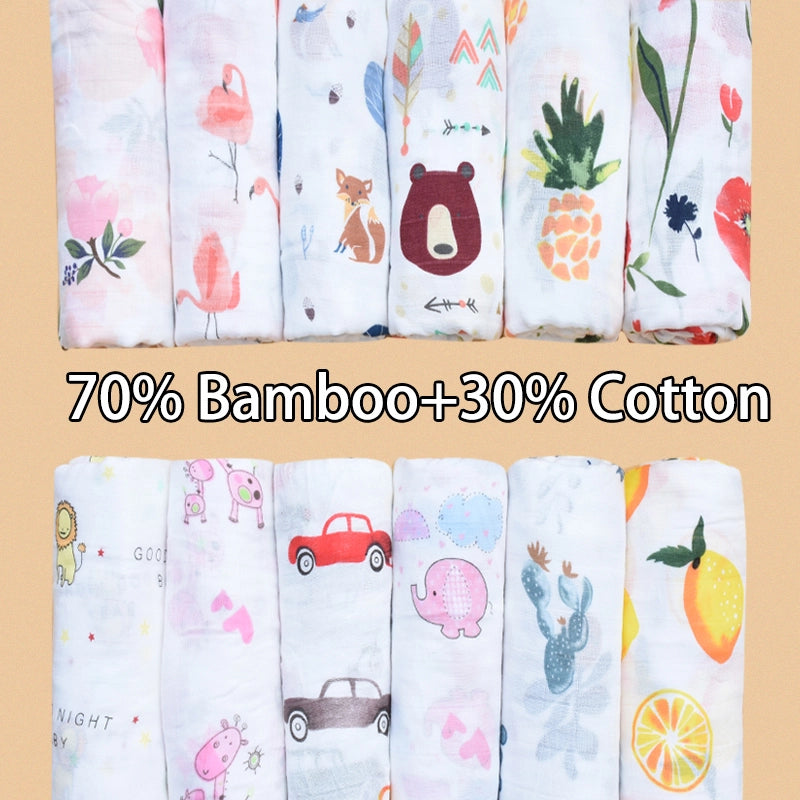Bamboo Cotton Muslin Baby Swaddle Blanket