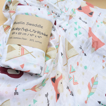 Bamboo Cotton Muslin Baby Swaddle Blanket