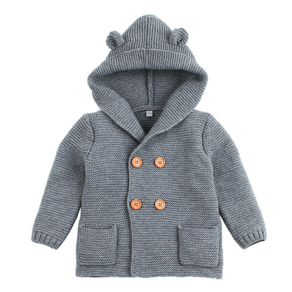 Baby Winter Sweaters: Cartoon Bear Cardigans Jacket