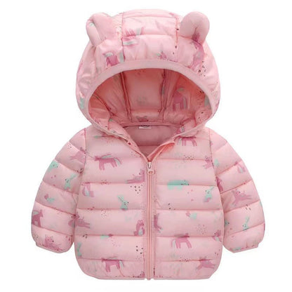 Kids Dinosaur Hoodie Down Jackets