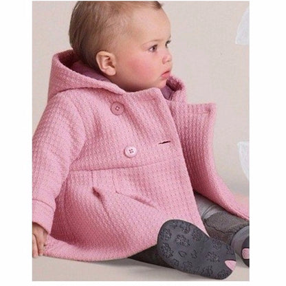 Red Pink Orange Newborn Baby Girls Trench Coat Hooded Jacket