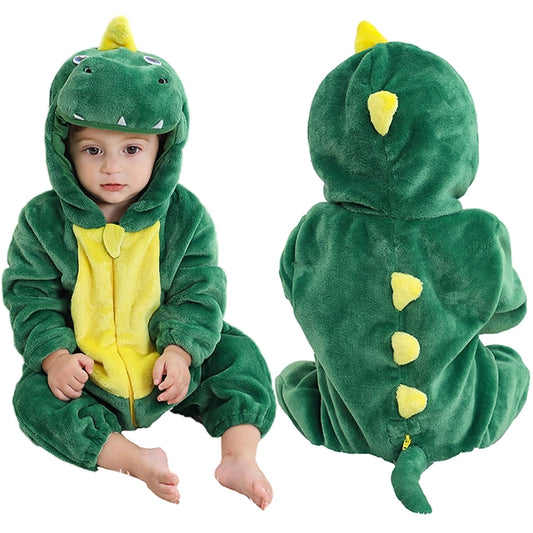 Frog Halloween Baby Hooded Flannel Jumpsuit Costume