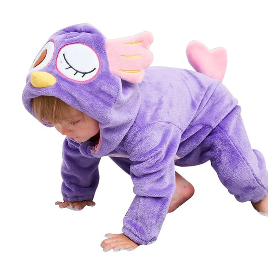 Owl Halloween Baby Hooded Flannel Rompers Costume