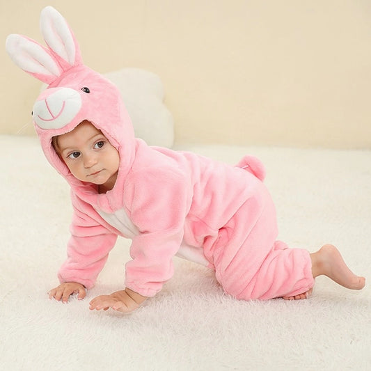 Rabbit Halloween Baby Hooded Flannel Romper Costume