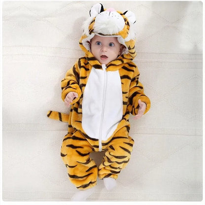 Big Tiger Halloween Baby Rompers Hooded Jumpsuit Costume