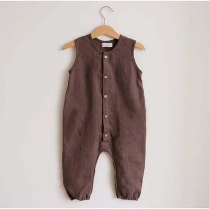 Summer Baby Romper Cotton Linen Jumpsuit