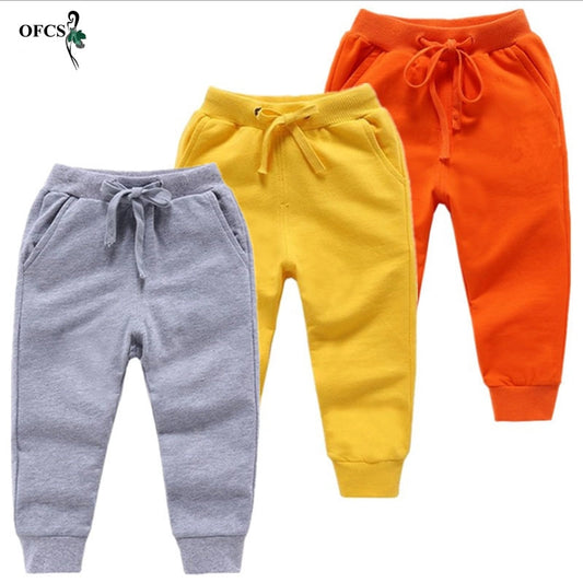 Solid Cotton Kids Boys Sport Pants Joggers