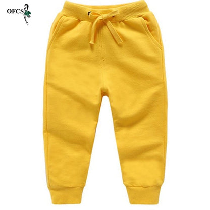 Solid Cotton Kids Boys Sport Pants Joggers