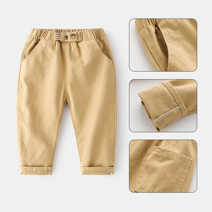 Kids Boys Cotton Casual Pants Trousers for 2-8 Years