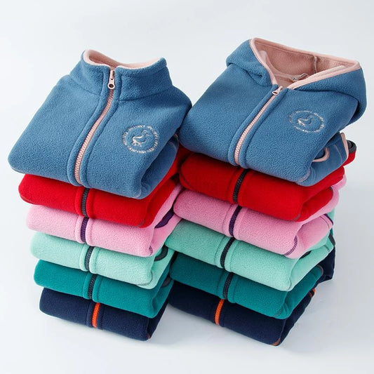 Windproof Hooded Fleece Kids Sleeveless Jacket Boys Girls