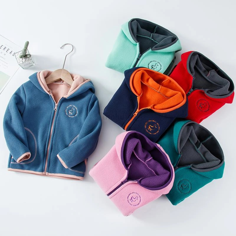 Windproof Hooded Fleece Kids Sleeveless Jacket Boys Girls