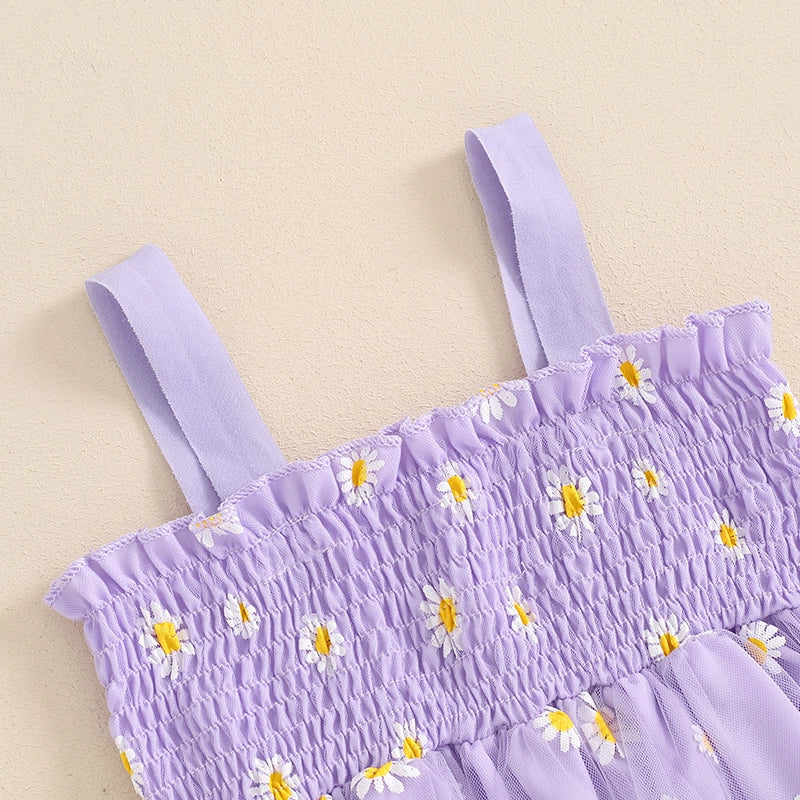 Girls Daisy Floral Tulle Princess Dress