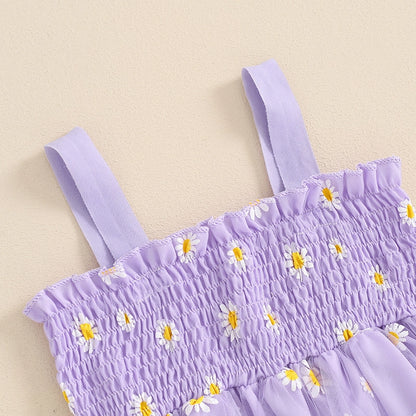 Girls Daisy Floral Tulle Princess Dress