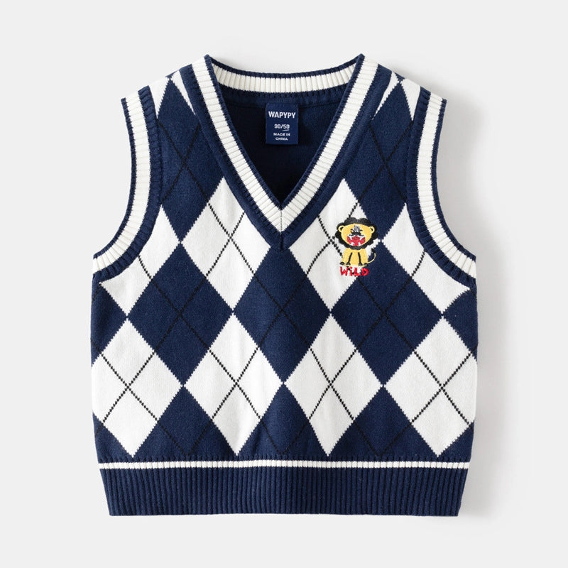 Kids Knit Sleeveless Sweater Vest Boys
