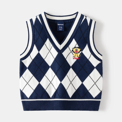 Kids Knit Sleeveless Sweater Vest Boys