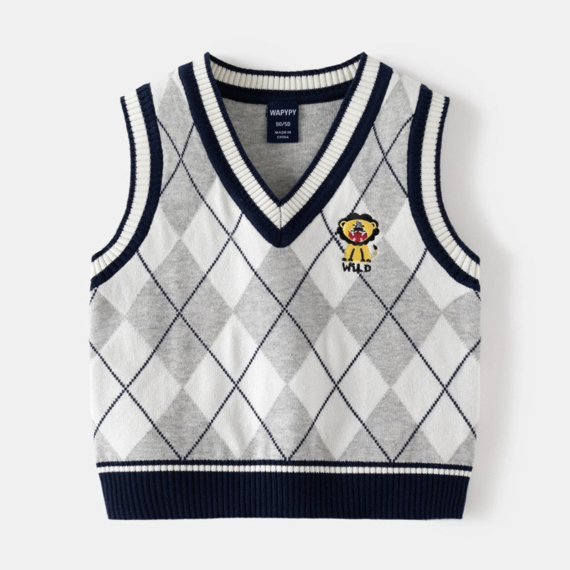 Kids Knit Sleeveless Sweater Vest Boys