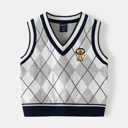 Kids Knit Sleeveless Sweater Vest Boys