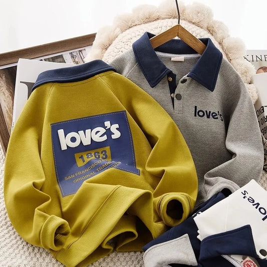 2024 Boys Long Sleeve Polo Shirts - Fashion Pullover for Kids
