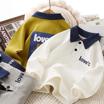 2024 Boys Long Sleeve Polo Shirts - Fashion Pullover for Kids