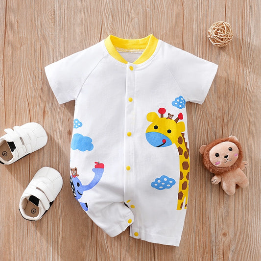 Cute Cartoon Animal Print Baby Bodysuit(unisex)