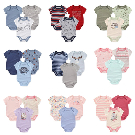 3Pc Baby Bodysuit Set | Cute Cotton Unisex Onesies (Copy)