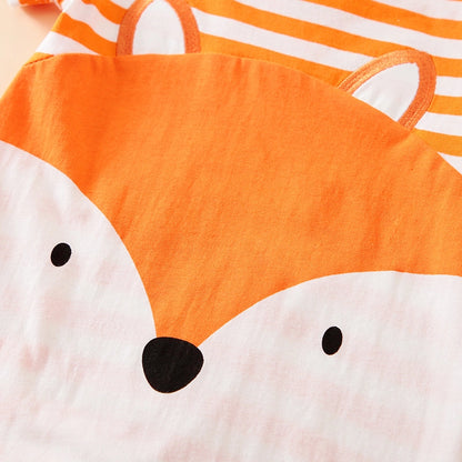 Cute Cartoon Fox Print Baby Bodysuit
