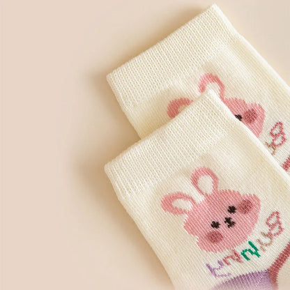 Cute Baby Girls Cartoon Socks 5-Pair Set